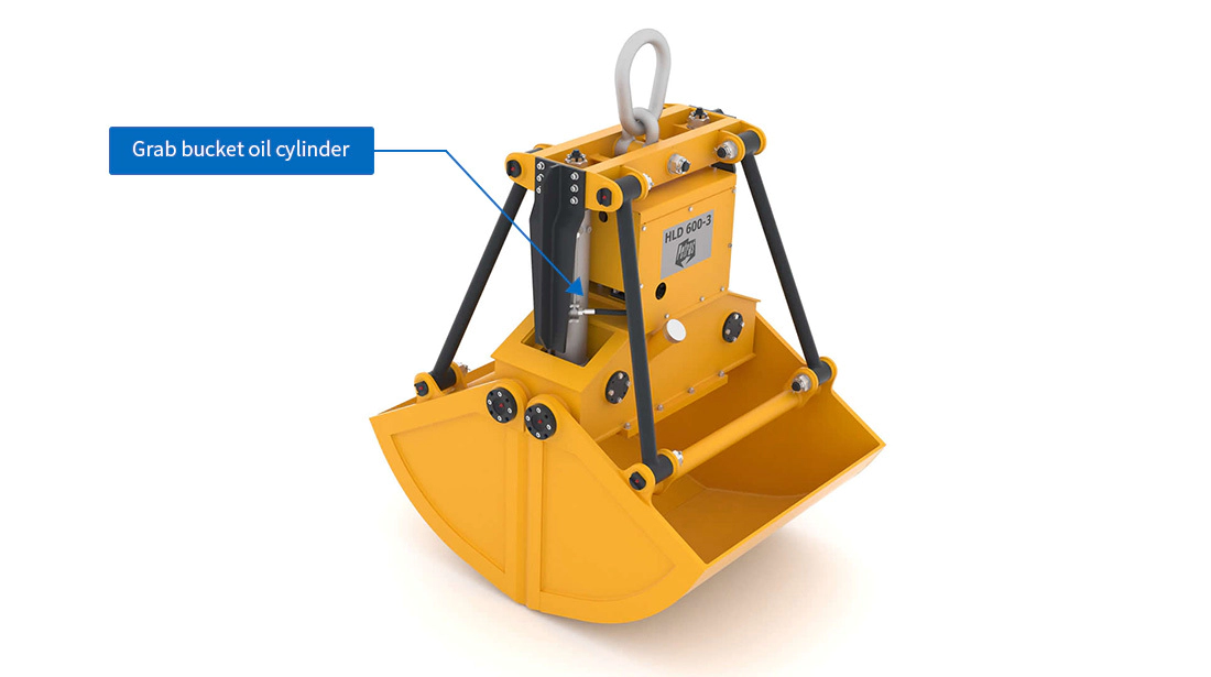 Struktur dan komponen silinder hidrolik bucket penjepit berdaya tahan tinggi.
