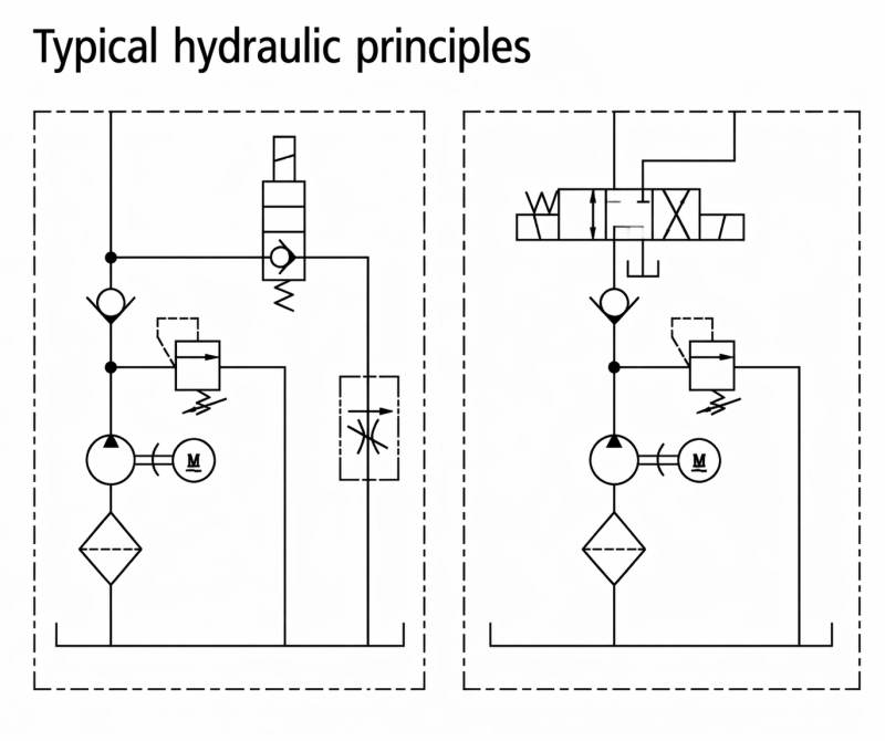 ABS200 ABS300 hydraulic power unit circuit diagram stacker lift table